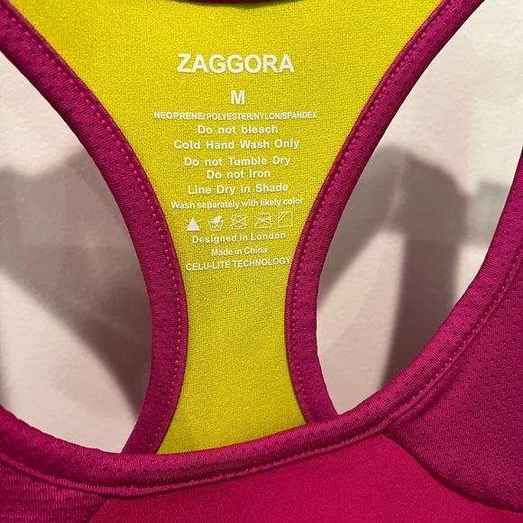 Zaggora Pink Compression Neoprene Racerback Tank Top Workout Tank Size M - Picture 4 of 6